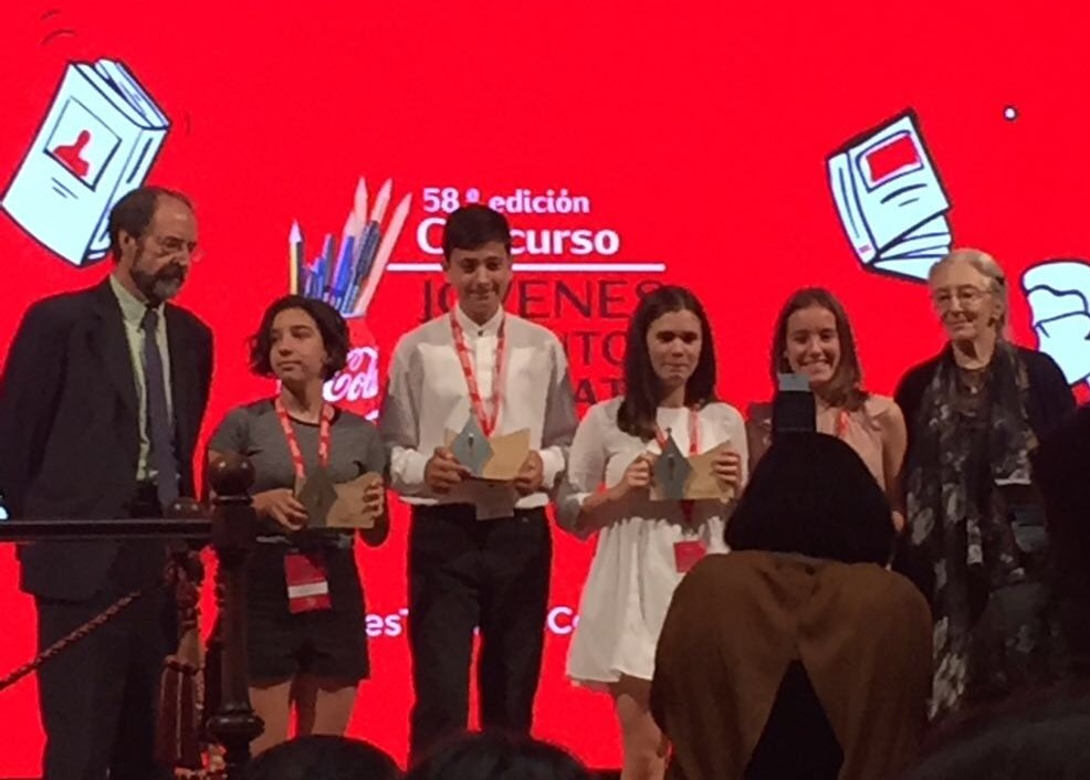 Fernando Diaz, alumne de 2n ESO i guanyador de Balears del concurs de redacció Cocacola, a la gala nacional de la RAE a Madrid